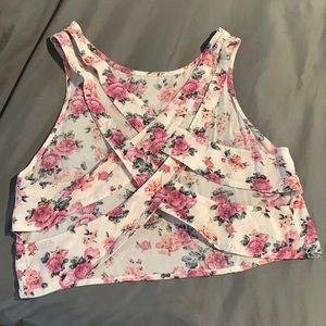 Forever 21 open back floral crop top